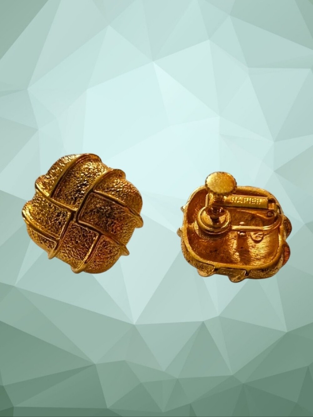 Napier Gold Woven Textured Clip-On Earrings